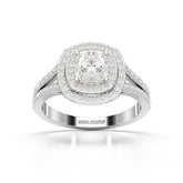 1.6 CT Halo Lab Diamond Cushion Cut Ring